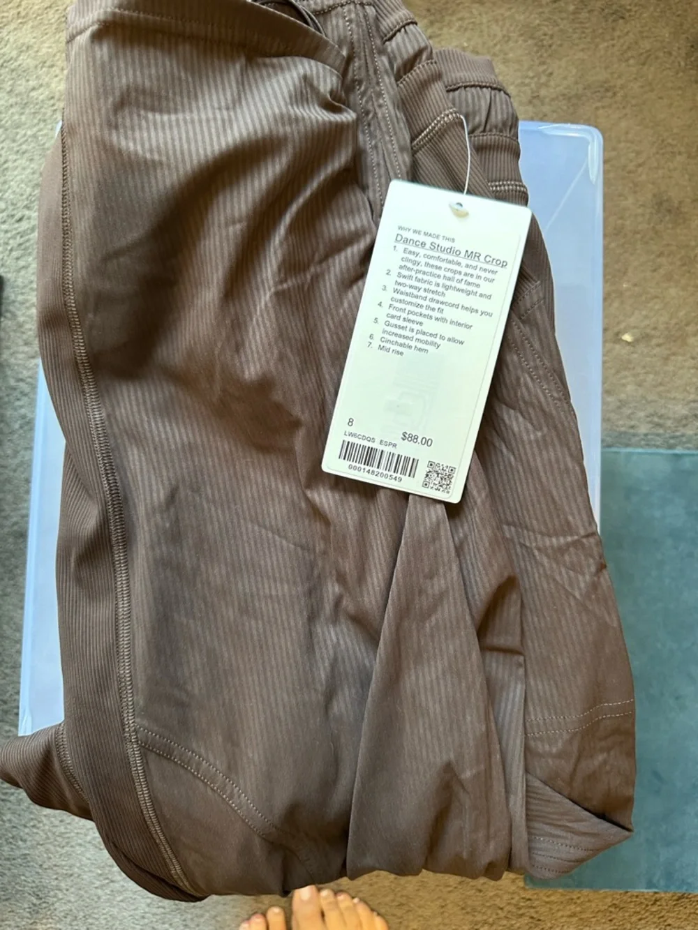 lululemon athletica Mid-Rise Cropped Dance Studio Pant - Espresso Brown - Picture 3 of 4